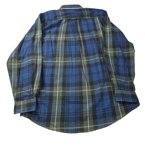 Nautica True Black & Blue Plaid Button Down Flannel Shirt Mens Size M/M NWT - Picture 9 of 13